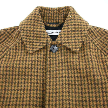 Balenciaga Pre Fall Houndstooth Reflector Trim Over Coat Brown 34 — view 4