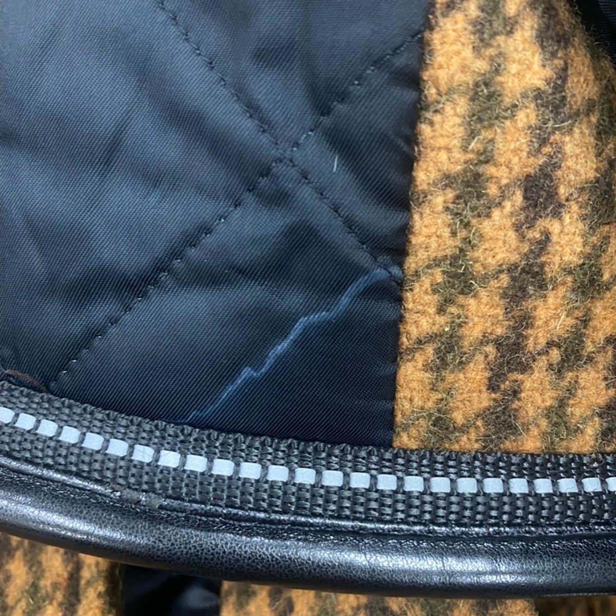 Balenciaga Pre Fall Houndstooth Reflector Trim Over Coat Brown 34 — view 7