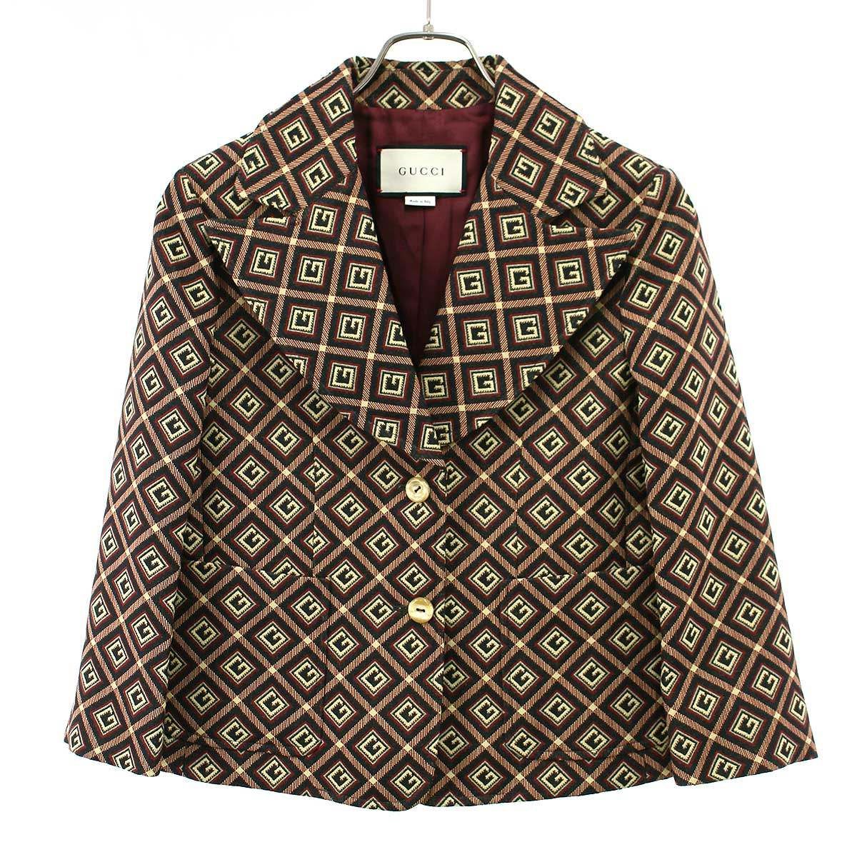 Gucci Jacquard Wide Short Jacket Mix Color 38