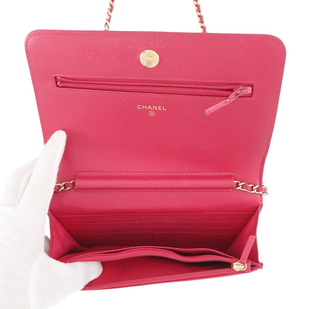 Chanel Chain Wallet Boy CC Logo Caviar Leather Shoulder Bag — view 6