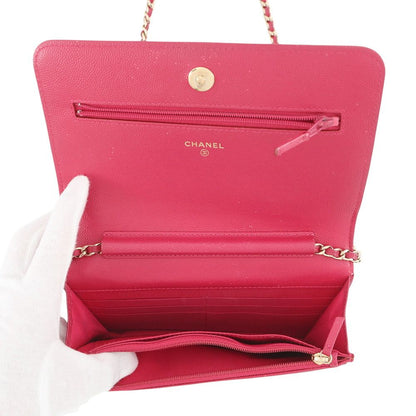 Chanel Chain Wallet Boy CC Logo Caviar Leather Shoulder Bag — view 6