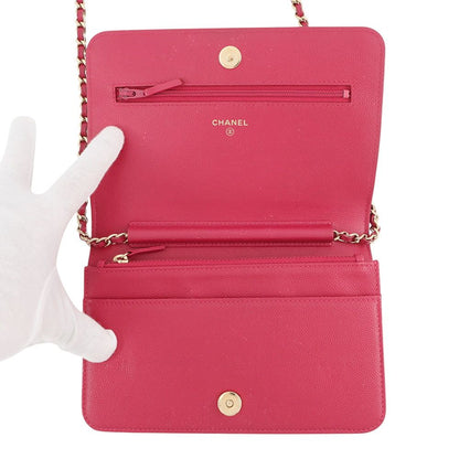 Chanel Chain Wallet Boy CC Logo Caviar Leather Shoulder Bag — view 5