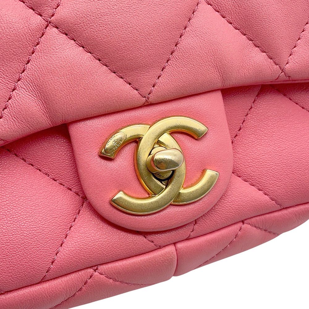Chanel Chain Shoulder Bag Quilted CC Logo Leather — view 8