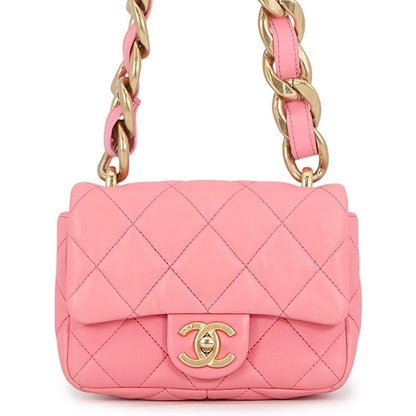 Chanel Chain Shoulder Bag Quilted CC Logo Leather