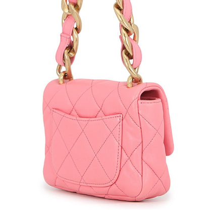 Chanel Chain Shoulder Bag Quilted CC Logo Leather — view 2