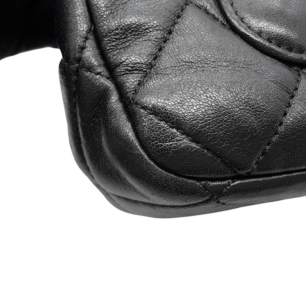 Chanel Chain Shoulder Bag CC Logo Quilted 20 Leather Black — view 6
