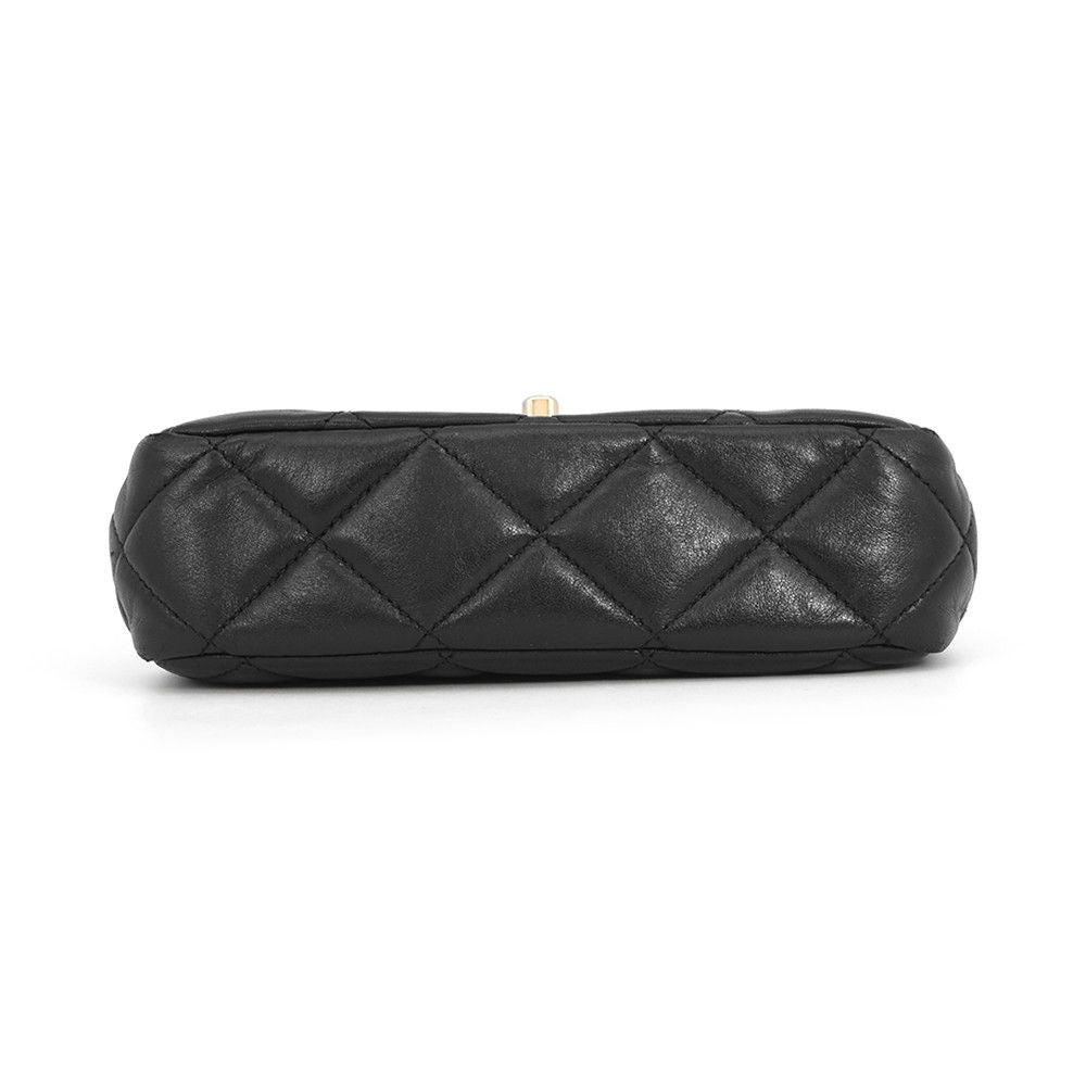 Chanel Chain Shoulder Bag CC Logo Quilted 20 Leather Black — view 3