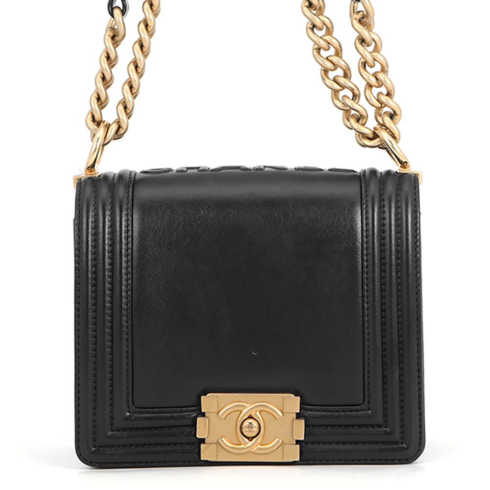 Chanel Chain Shoulder Bag Boy Black