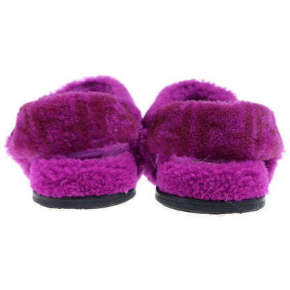 Fendi Fleece Shearling Sandals Shoes Purple 37 — view 3