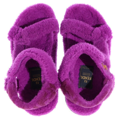 Fendi Fleece Shearling Sandals Shoes Purple 37 — view 4