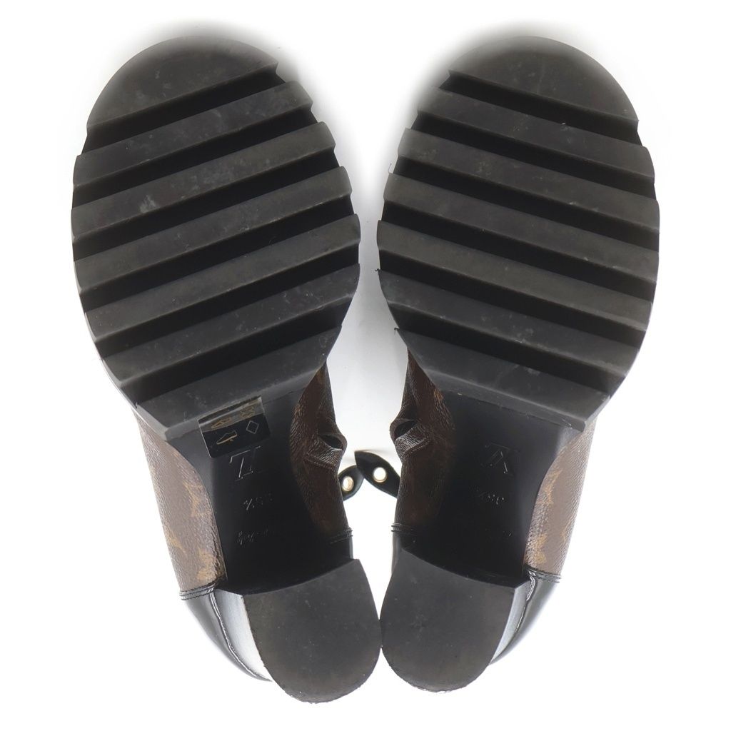Louis Vuitton Monogram Star Trail Line Ankle Boots Leather Heels Short — view 5