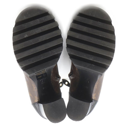 Louis Vuitton Monogram Star Trail Line Ankle Boots Leather Heels Short — view 5