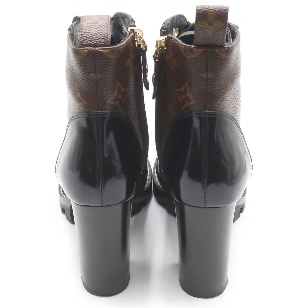 Louis Vuitton Monogram Star Trail Line Ankle Boots Leather Heels Short — view 3