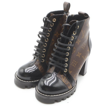 Louis Vuitton Monogram Star Trail Line Ankle Boots Leather Heels Short — view 2
