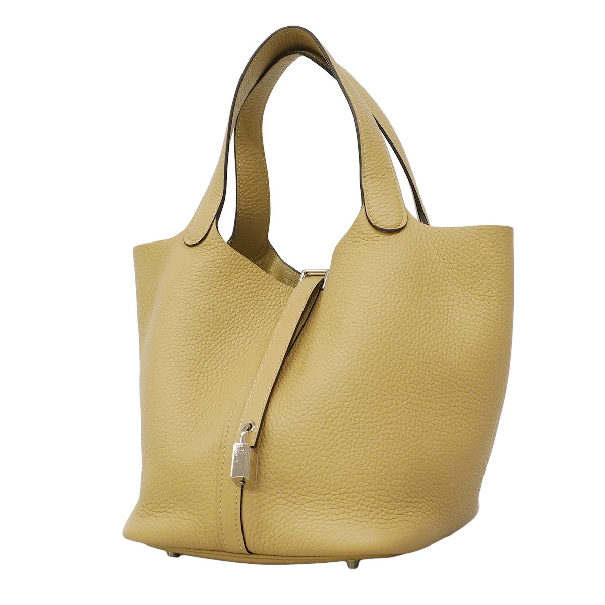 Hermes Tote Bag Picotin Lock MM Taurillon Trench Silver