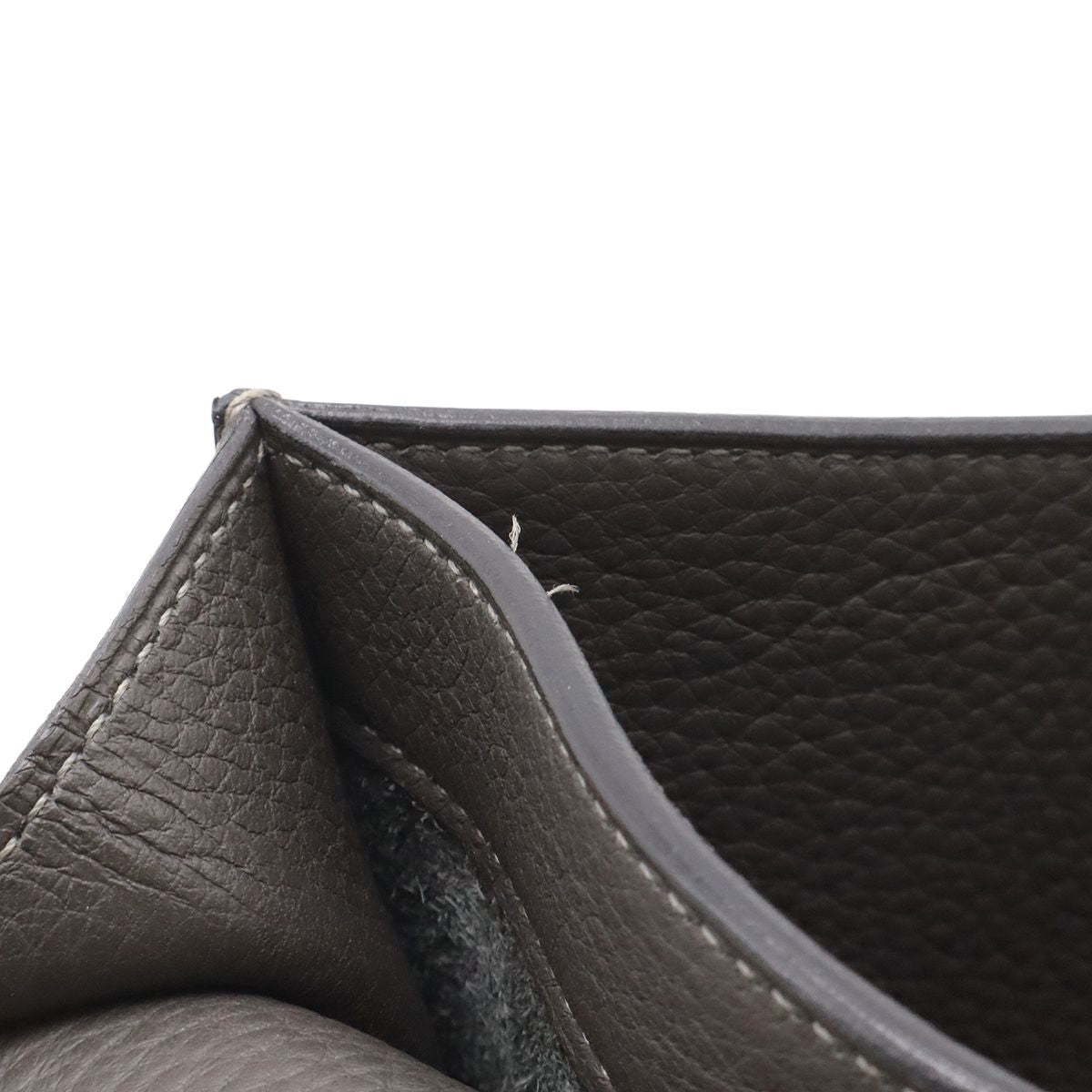Hermes Sac A Depeches 27 Business Briefcase Second Togo Leather Graphite Gray — view 7