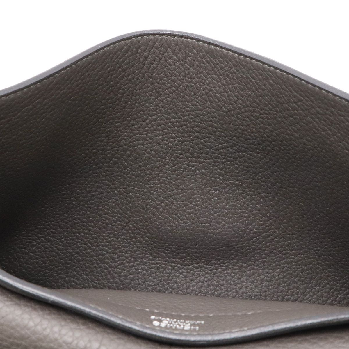 Hermes Sac A Depeches 27 Business Briefcase Second Togo Leather Graphite Gray — view 6