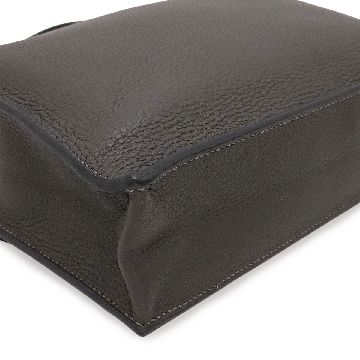 Hermes Sac A Depeches 27 Business Briefcase Second Togo Leather Graphite Gray — view 3