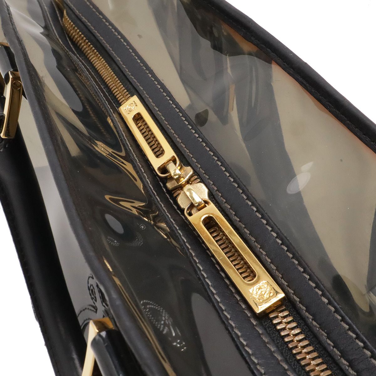 Loewe Amazona 36 Anagram Tote Bag Vinyl Leather Clear Black Gold — view 5