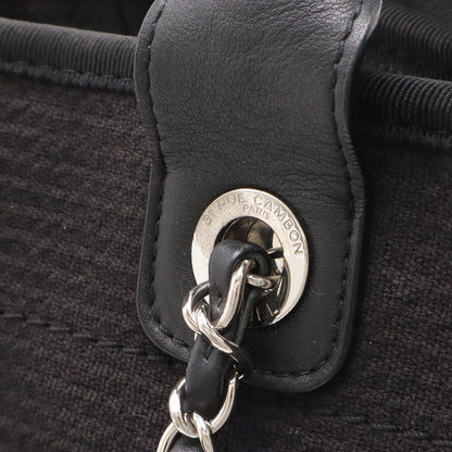 Chanel Deauville Line Small Shopping Tote 2-Way Chain Shoulder Bag Canvas Black — view 4