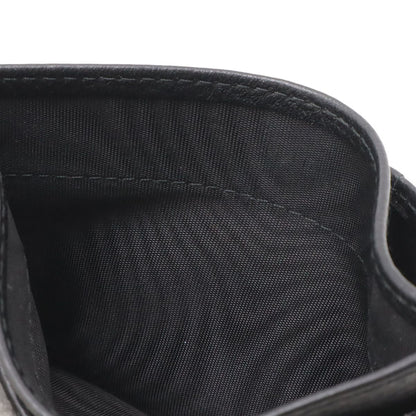 Prada Logo Card Case Holder Business Leather Nero Black Gold — view 4