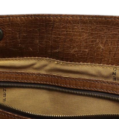 Fendi Zucca Etnico Tote Shoulder Bag Nylon Jacquard Leather Khaki Brown — view 7