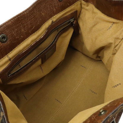 Fendi Zucca Etnico Tote Shoulder Bag Nylon Jacquard Leather Khaki Brown — view 6