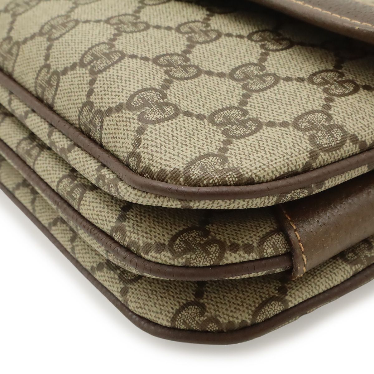 Gucci Vintage GG Plus Sherry Line Shoulder Bag Pochette Beige Mocha Brown — view 3