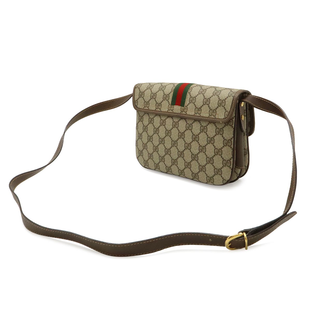 Gucci Vintage GG Plus Sherry Line Shoulder Bag Pochette Beige Mocha Brown — view 2
