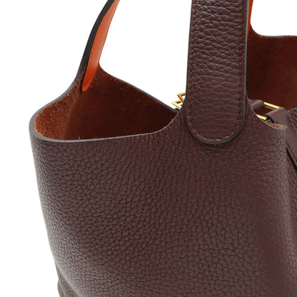 Hermes Picotin Lock 22 Handbag Taurillon Clemence Leather Rouge Ash Orange — view 4