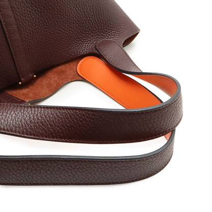 Hermes Picotin Lock 22 Handbag Taurillon Clemence Leather Rouge Ash Orange — view 5