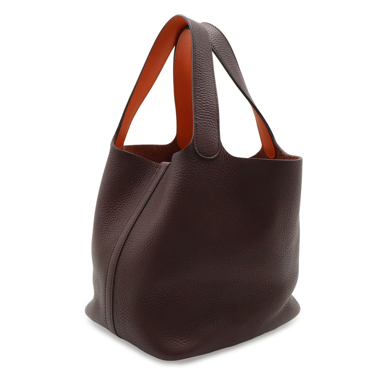 Hermes Picotin Lock 22 Handbag Taurillon Clemence Leather Rouge Ash Orange — view 2