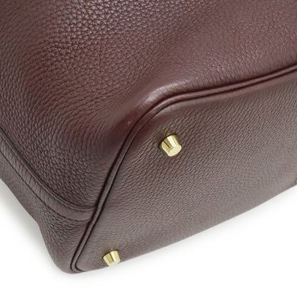 Hermes Picotin Lock 22 Handbag Taurillon Clemence Leather Rouge Ash Orange — view 3