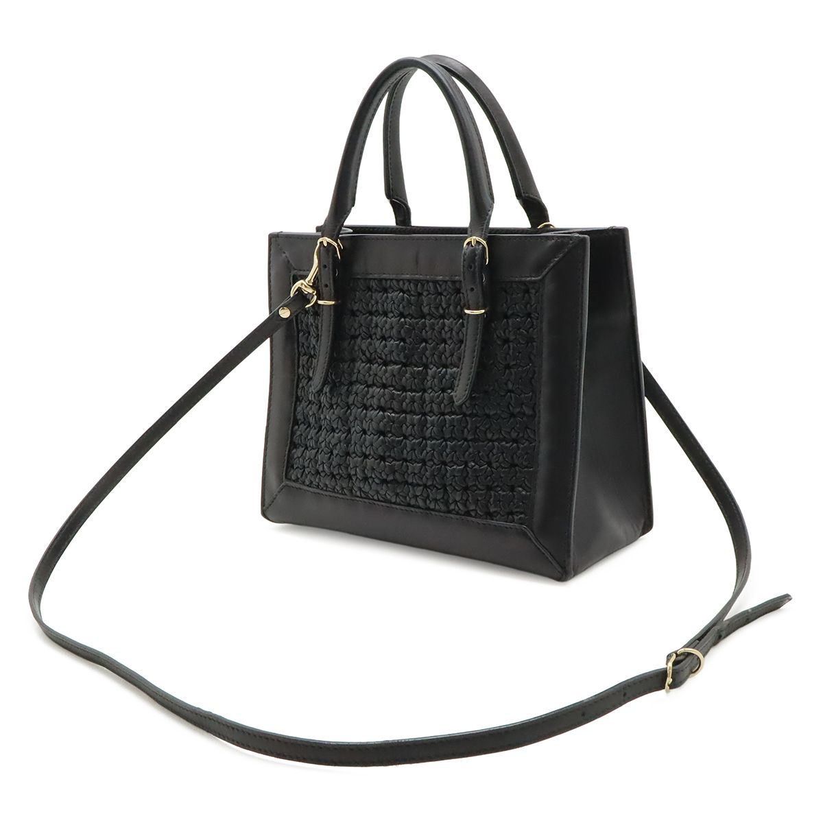 Balenciaga Mini Paper 2-Way Shoulder Bag Crossbody Leather Black Gold Mirror — view 2