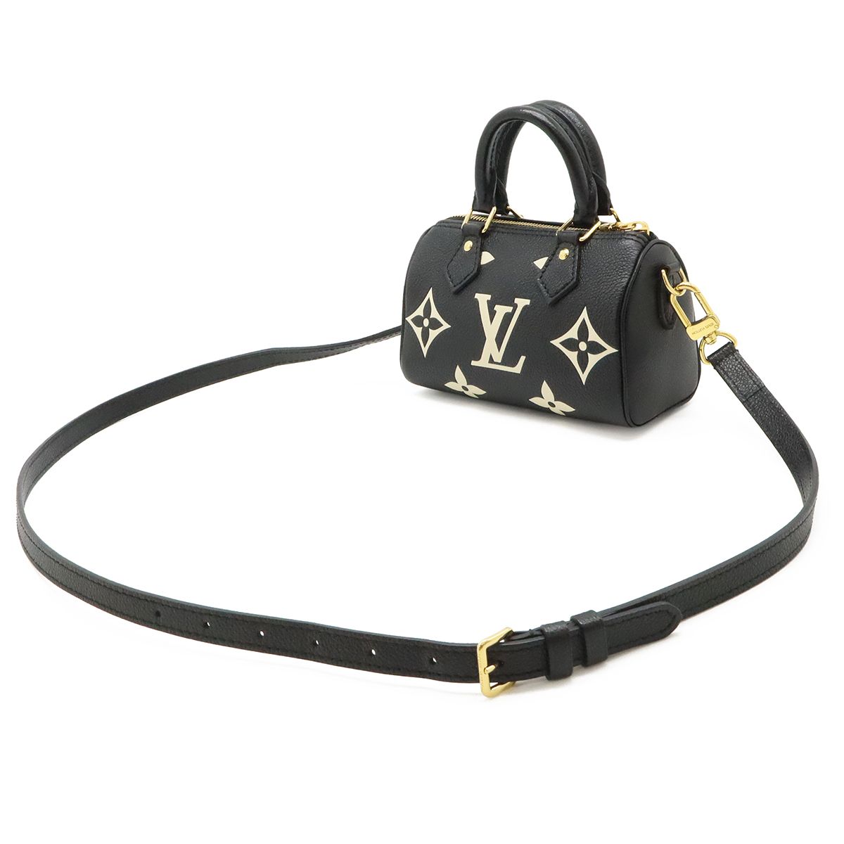 Louis Vuitton Monogram Empreinte Nano Speedy Mini Bag 2-Way Bicolor Black — view 2