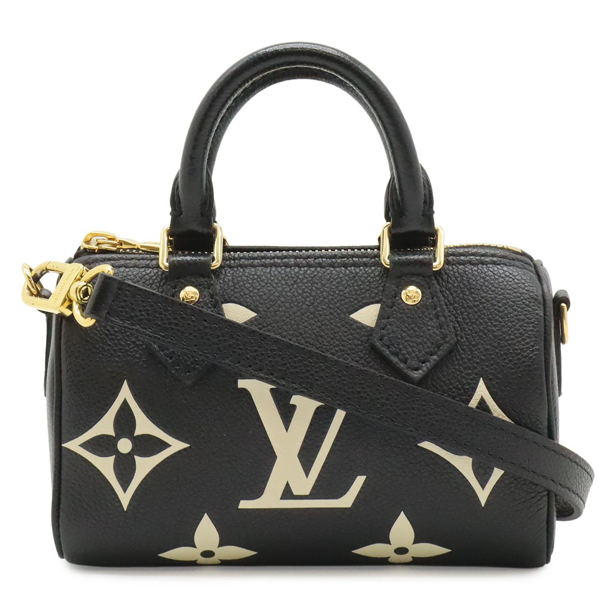 Louis Vuitton Monogram Empreinte Nano Speedy Mini Bag 2-Way Bicolor Black