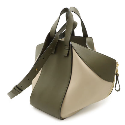 Loewe Hammock Small Shoulder Bag 6way Bicolor Leather Khaki Beige Gold — view 2