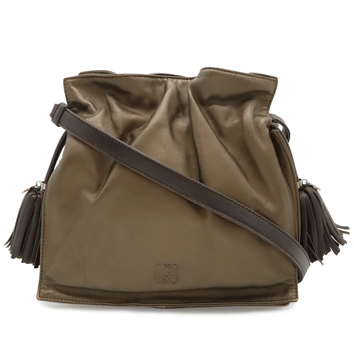 Loewe Flamenco 22 Shoulder Bag Pochette Crossbody 2-Way Drawstring Fringe