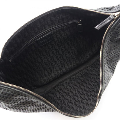 Dior Shoulder Bag Mesh Hobo Black Leather — view 3