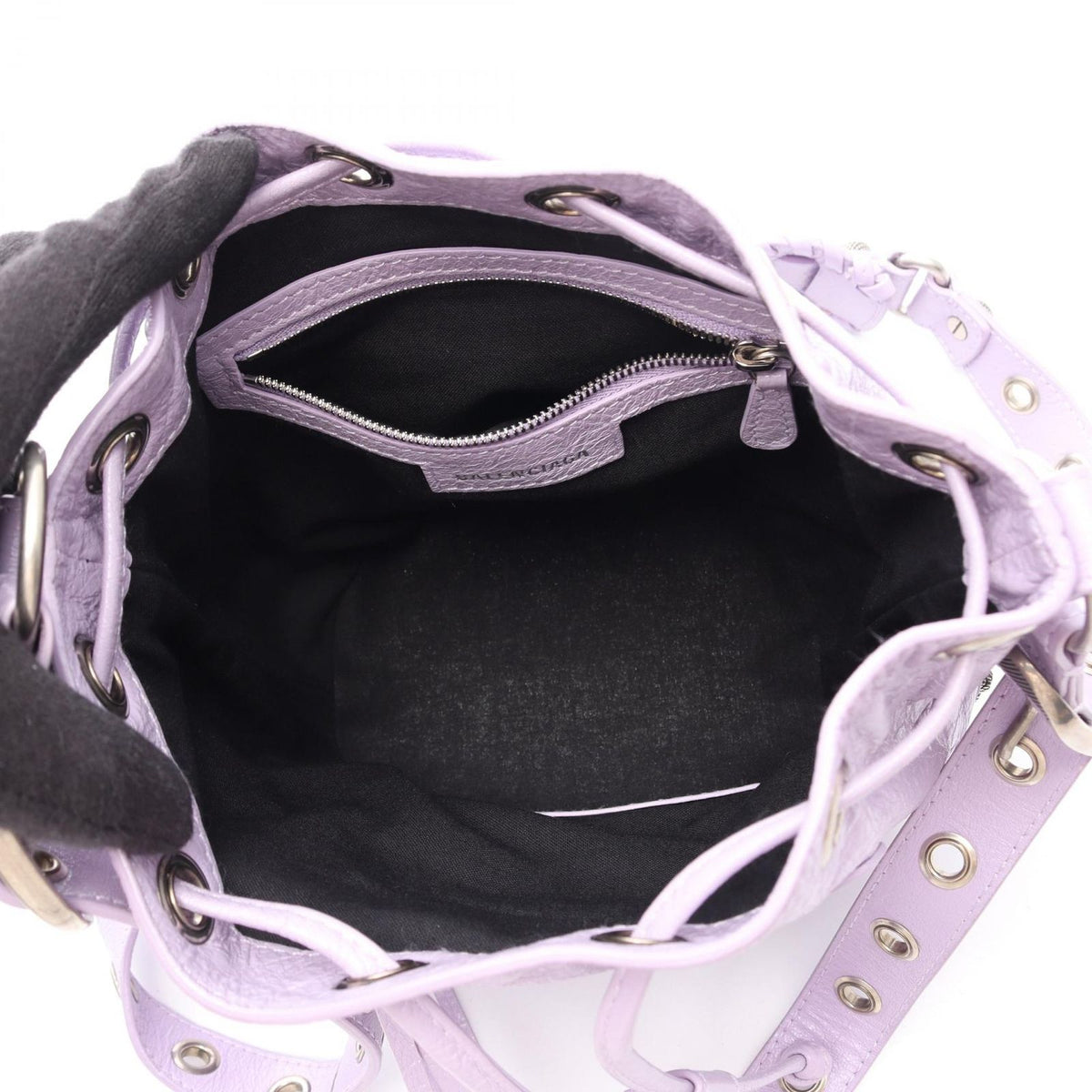 Balenciaga Shoulder Bag Le Cagole XS Purple Leather — view 3