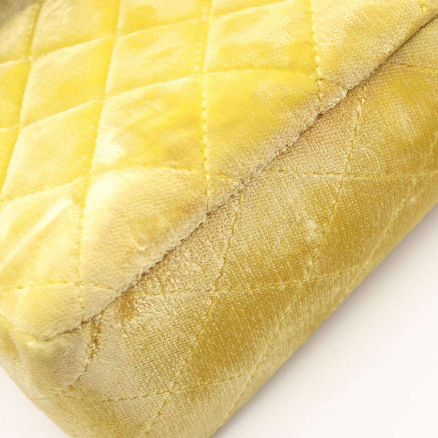 Chanel Shoulder Bag Quilted Double Flap Black Yellow Fabric Chain — view 8
