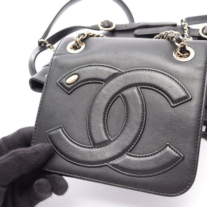 Chanel Backpack CC Logo Chain Black Lambskin CC Small — view 8