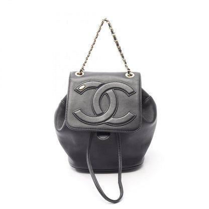 Chanel Backpack CC Logo Chain Black Lambskin CC Small