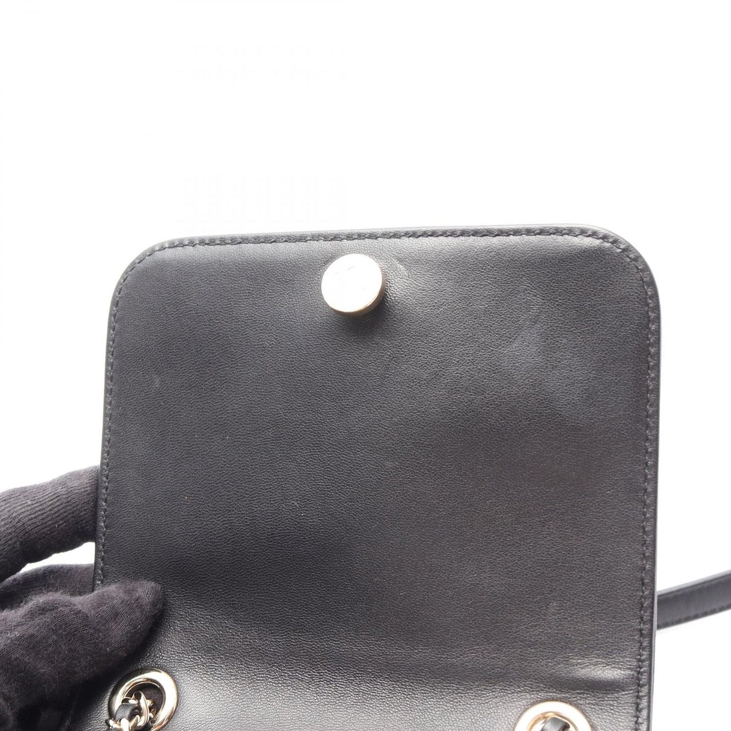 Chanel Backpack CC Logo Chain Black Lambskin CC Small — view 7