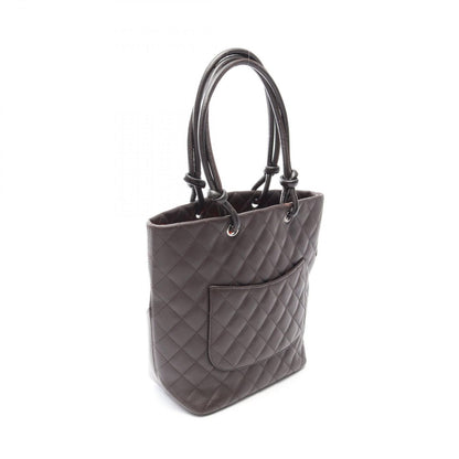 Chanel Tote Bag Cambon Line Dark Brown Leather Patent — view 2