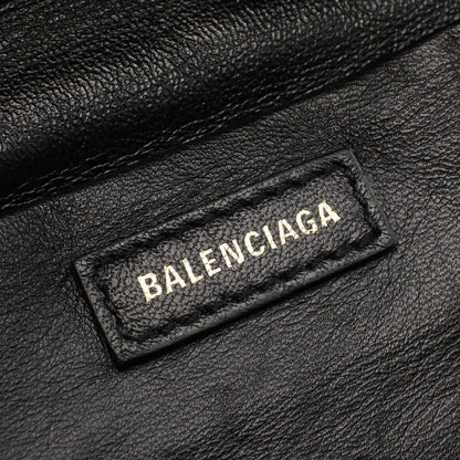 Balenciaga Waist Bag S-veneer Rhinestone Black Leather Fabric — view 4