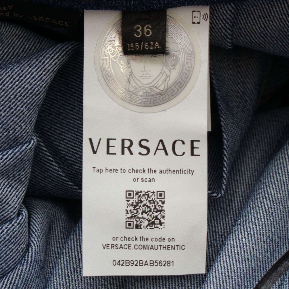 Versace Denim Pleated Logo Skirt Blue 36 — view 8
