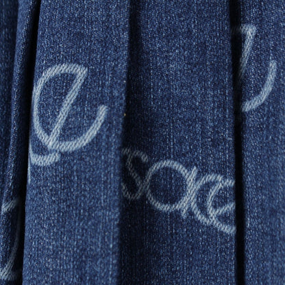 Versace Denim Pleated Logo Skirt Blue 36 — view 4