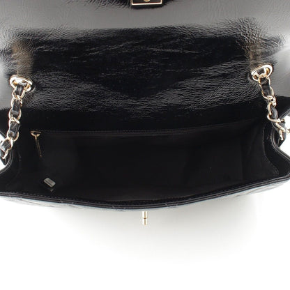 Chanel 25 Shiny Aged Calfskin Chain Shoulder Bag Black — view 6