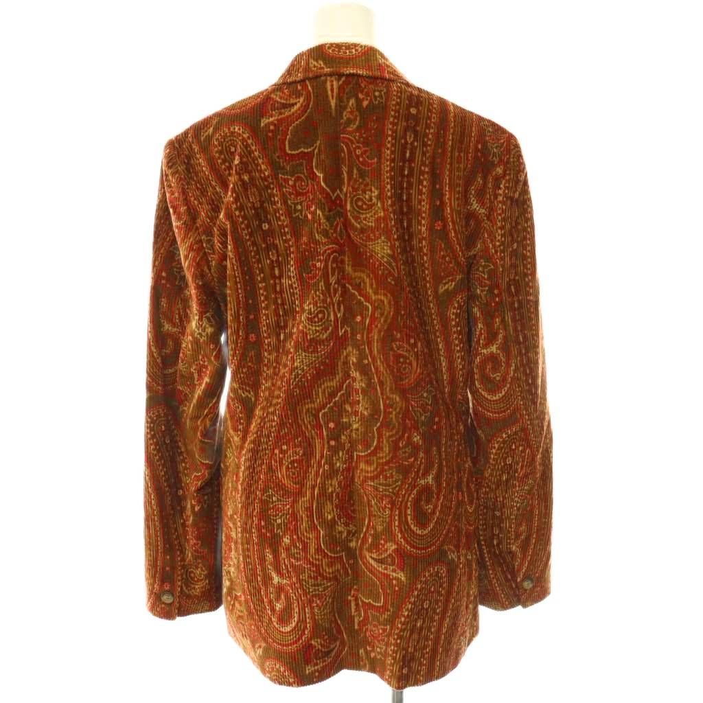 Max Mara Set Corduroy Paisley Pattern Tailored Jacket Straight Pants 44 — view 3
